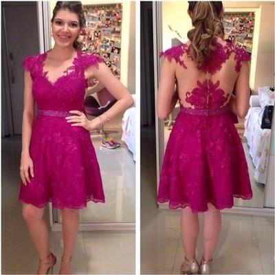 Homecoming Dresses Lace Homecoming Dress Fitted Homecoming Dress Short Prom Dress WK901