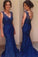 blue prom dress long lace prom dress mermaid prom dress charming evening gown 2022 WK112