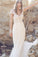Vintage V Neck Backless Boho Beach Wedding Dresses with Cap Sleeves
