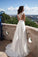 A-Line Top Lace Appliques Side Slit Chiffon Cap Sleeves Cheap Wedding Dress WK337