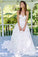 A Line Spaghetti Straps Backless V Neck Long Lace Wedding Dresses Bridal Dresses WK260