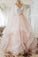 A Line Blush Pink Lace Sweetheart Backless Multi-Layered Organza Beach Wedding Gowns WK231