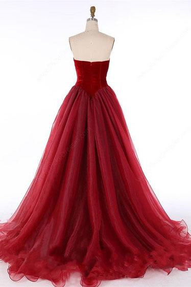 2024 Princess V-Neck Organza Sleeveless Open Back Ruffles Burgundy Prom Dresses WK696